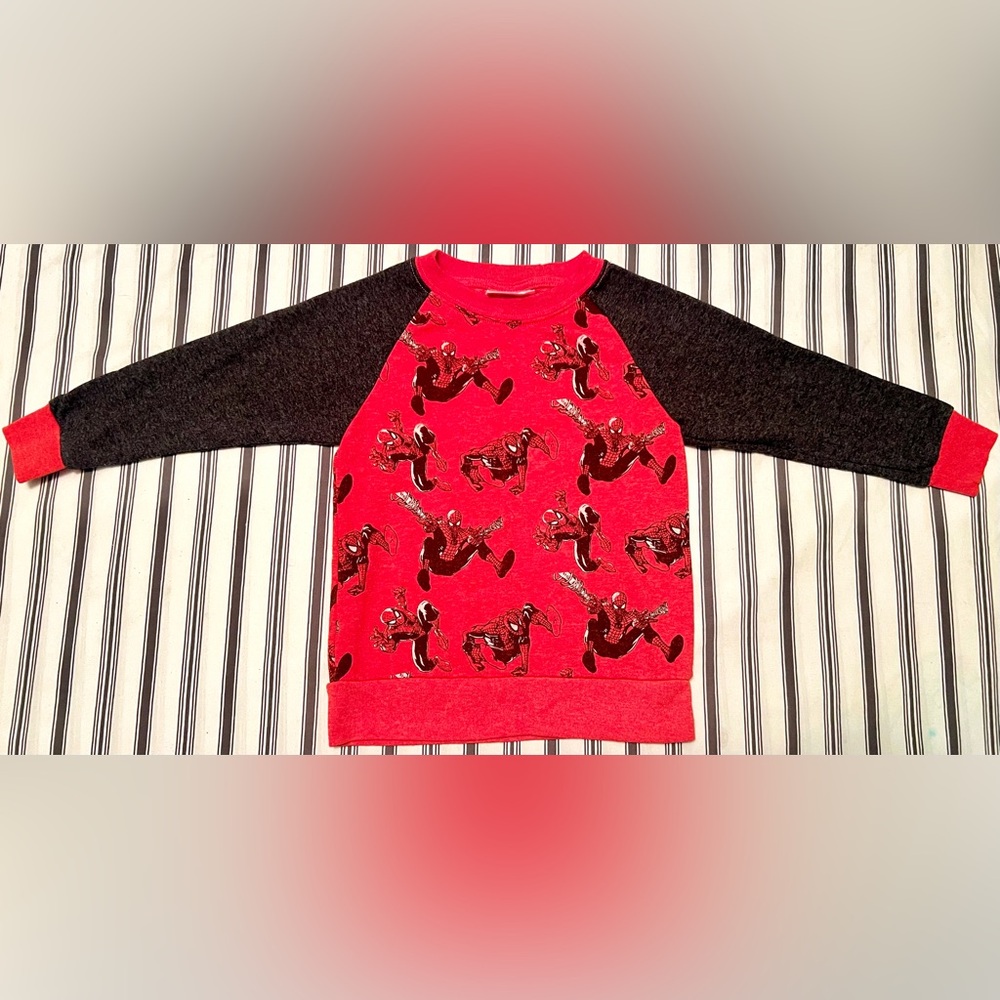 Like New Marvel Red & Gray Spiderman Kids Toddler Boy’s Fleece Sweatshirt Sz 2T